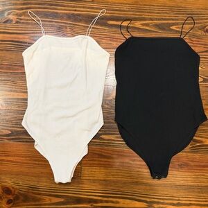 Wild Fable Bodysuit Bundle Black & White Thin Straps Large Capsule Basics